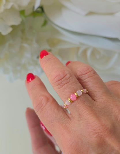 Gold plated silver ring with fine stone | OFELI