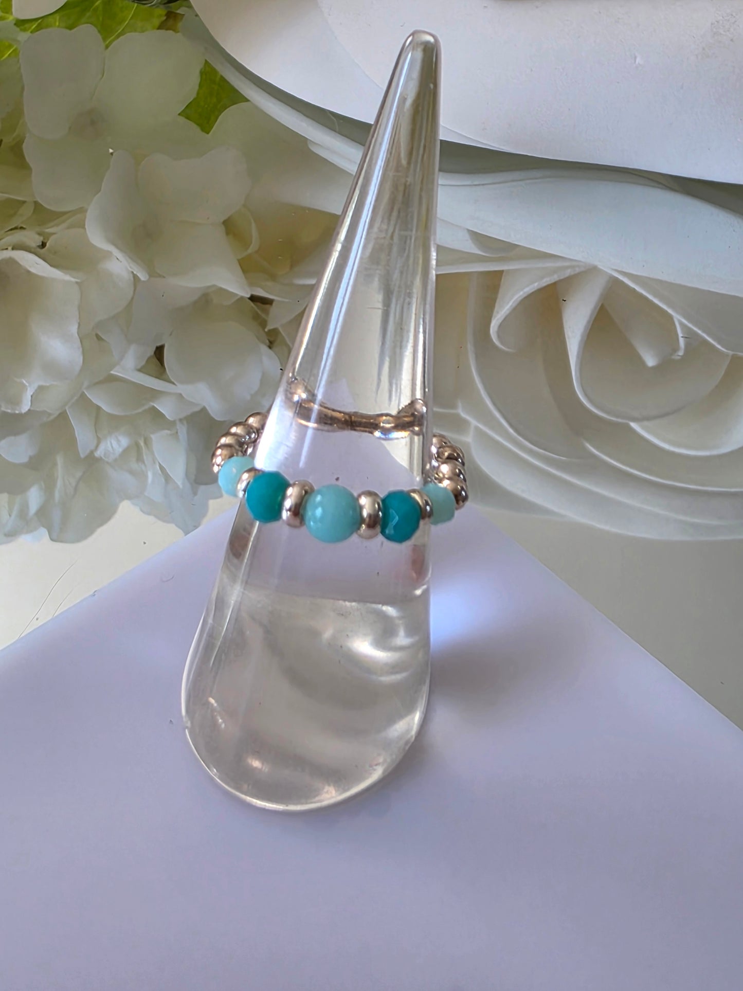 Gold plated silver ring with fine stone | OFELI