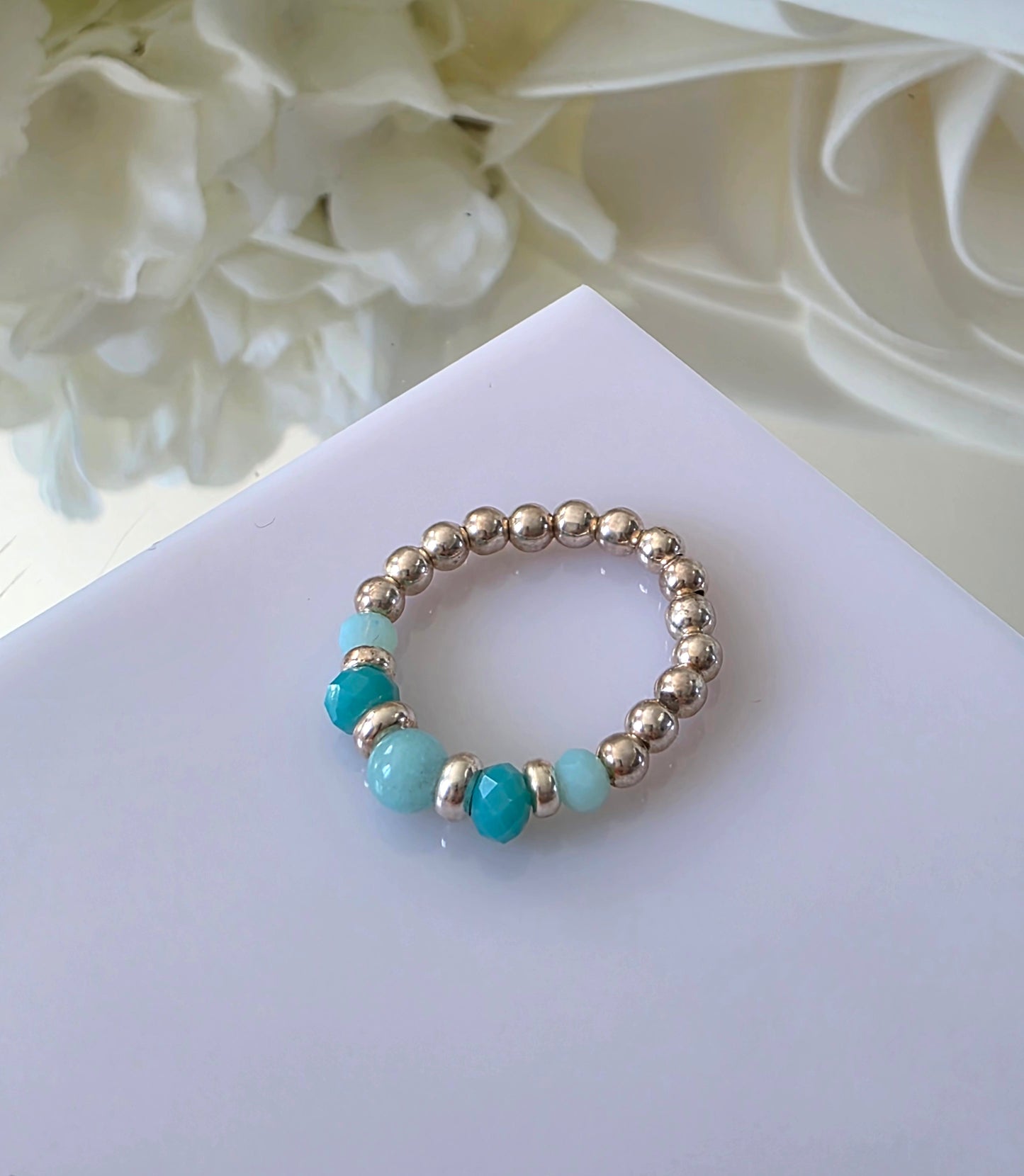 Gold plated silver ring with fine stone | OFELI