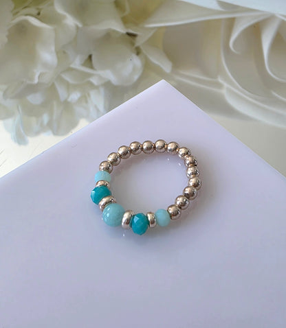 Gold plated silver ring with fine stone | OFELI