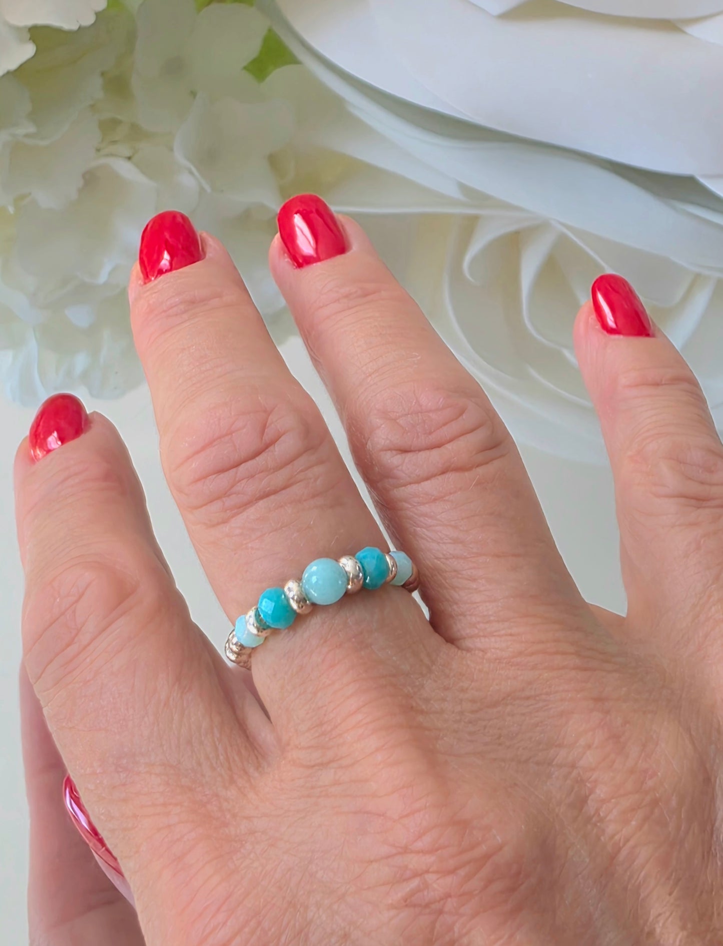Gold plated silver ring with fine stone | OFELI