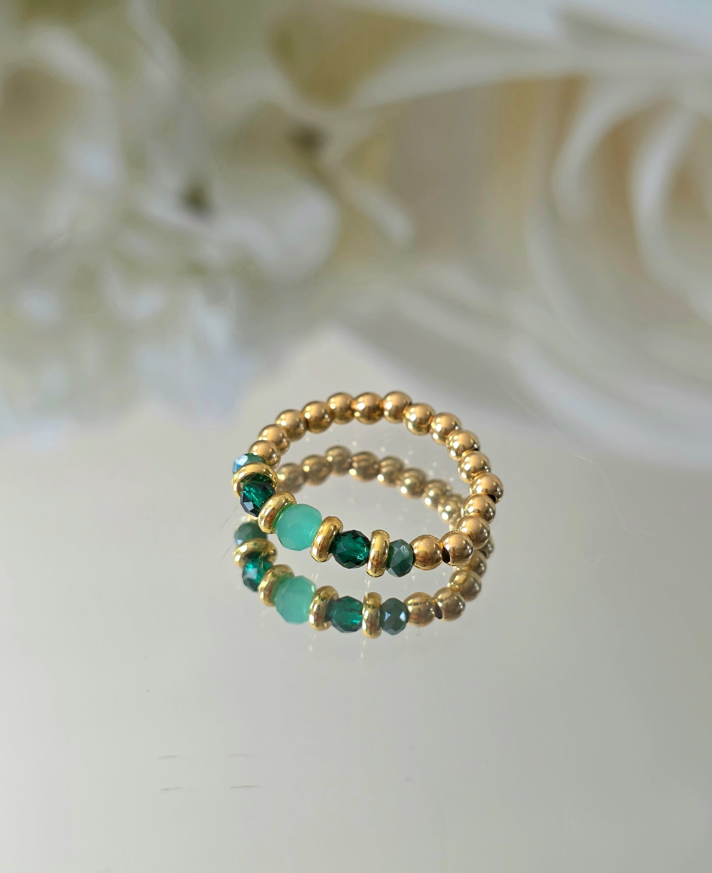 Gold plated silver ring with fine stone | OFELI