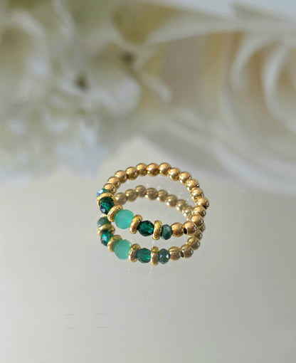 Gold plated silver ring with fine stone | OFELI