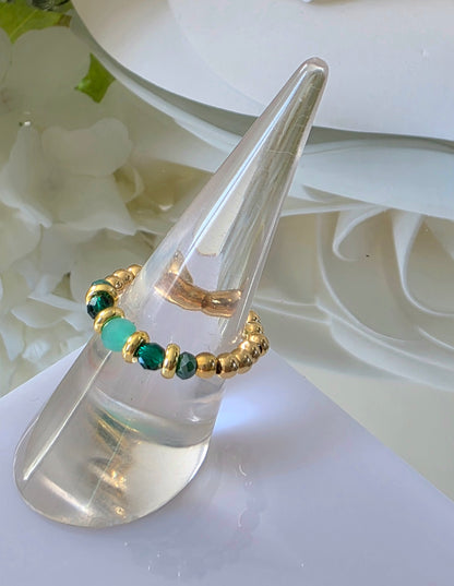 Gold plated silver ring with fine stone | OFELI
