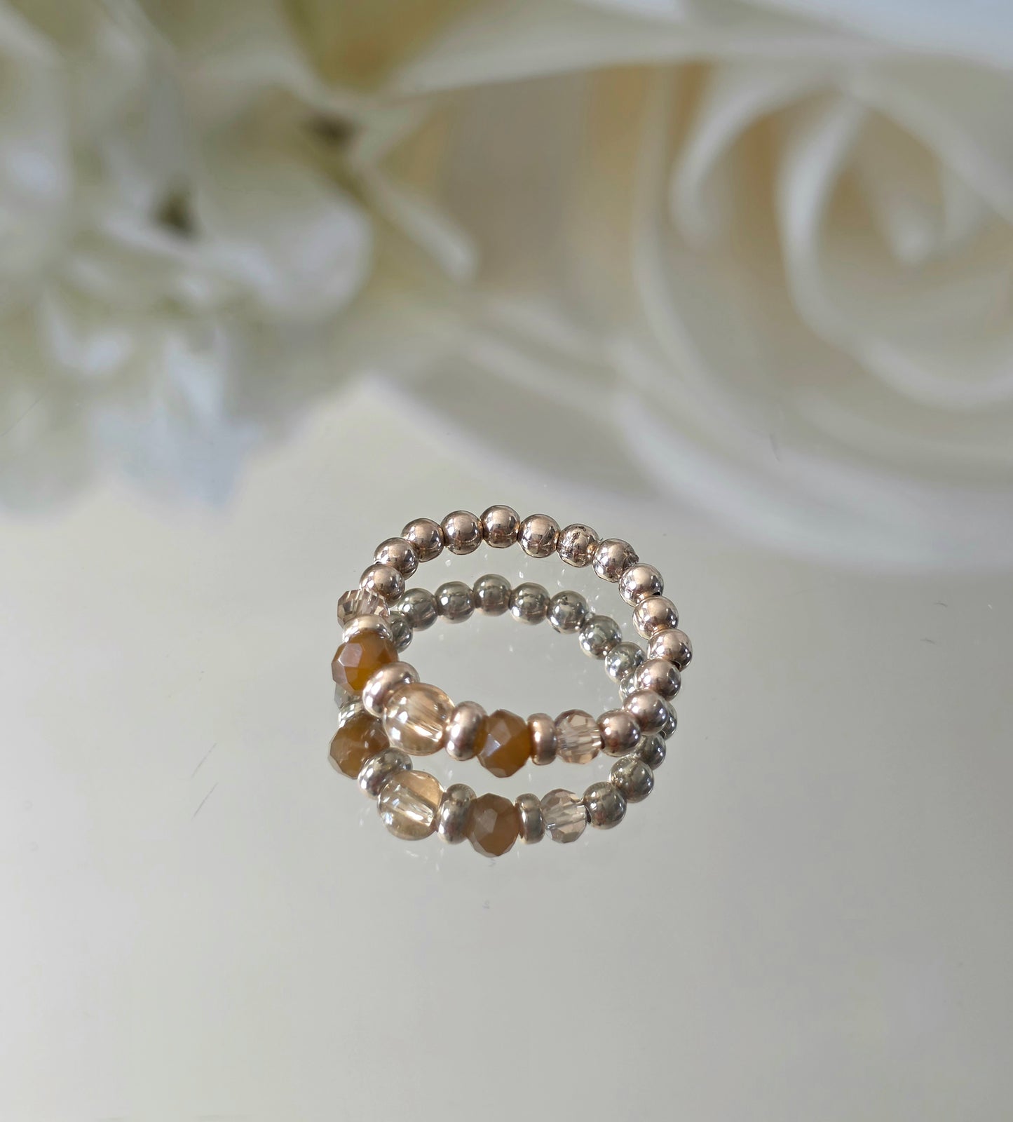 Gold plated silver ring with fine stone | OFELI