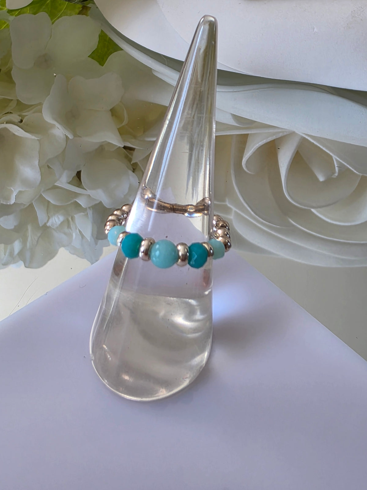 Gold plated silver ring with fine stone | OFELI